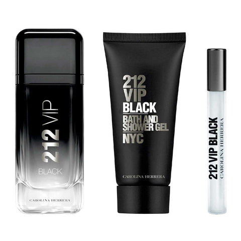 Set para Caballero- Carolina Herrera SET 212 VIP Black 3PZS