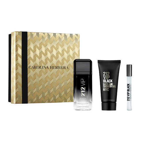 Set para Caballero- Carolina Herrera SET 212 VIP Black 3PZS